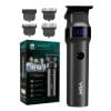 VGR V-987 Professional Hair Trimmer displaying its smart LED screen alongside four guide combs.