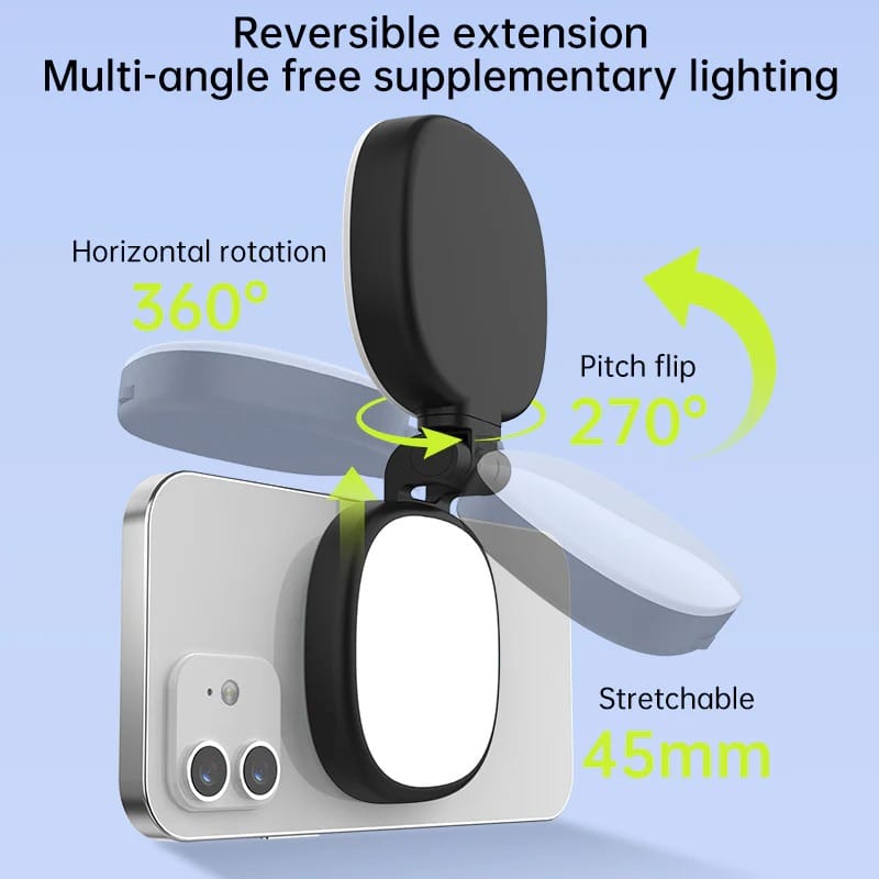 K04 Magnetic Fill Light with Mirror – 3 Color LED Panel - Image 2