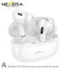Detailed view of the Nexera NX-TWS01 Norman True Wireless Bluetooth Airpods inside their charging case.