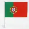 Portugal national car flag measuring 30 by 45 cm with a white plastic window mount bracket, shown against a solid white background.