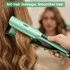 A woman using the VGR V-526 ceramic straightener to achieve frizz-free, healthy hair.
