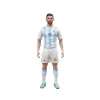 Lionel Messi collectible action figure in the light blue and white striped Argentina national football jersey with number 10, on a clean white background.