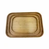 A top view of the Natural Bamboo Serving Tray set of 3 nested together.