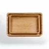 A top view of the Natural Bamboo Serving Tray set.