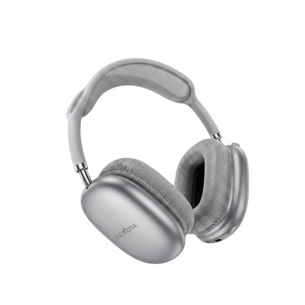 Side view of the Nexera NX-HP03 Triumph Bluetooth Wireless Headphones in silver.