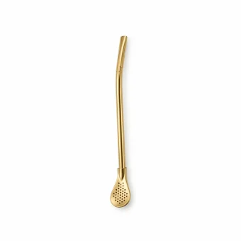 Elegant Gold Stainless Steel Bombilla for Yerba Mate