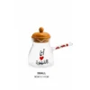 Small glass coffee pot with wooden lid and decorative glass handle – 9x11 cm