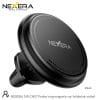 A close-up studio shot of the Nexera NX-CH07 magnetic air outlet car phone holder in black.