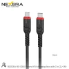 Nexera NX-CB16 USB-C to USB-C fast charging cable in black with red connector accents