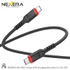 Nexera USB-C to USB-C braided cable showing anti-bending connector design