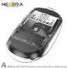 Nexera NX-WM01 wireless mouse underside showing optical sensor and product label