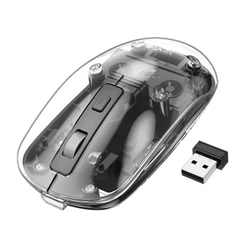 Nexera transparent crystal wireless mouse with USB receiver product photo