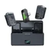 Green Lion GM-90X wireless microphones and receiver with charging case open