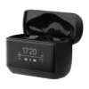 Green Lion Smart Tune earbuds charging case open with touchscreen