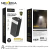 Nexera NX-PB01 40000mAh power bank retail box front and back showing specs and LED lighting feature