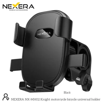 NEXERA Knight motorcycle and bicycle phone holder in black