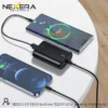 NEXERA Mini Portable Power Bank charging two phones simultaneously