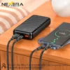 NEXERA 20,000mAh power bank on display stand with digital screen