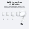 Hoco EQ2 Plus wireless earbud with small, medium, and large silicone ear tips