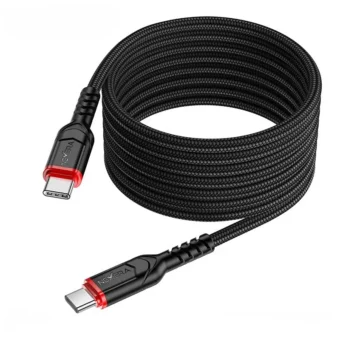 Nexera USB-C to USB-C braided cable fully coiled showing 2 meter length
