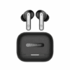 Black Powerology PWLAU010 wireless earbuds displayed above their charging case