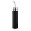 Yerba Mate Travel Bottle Thermos in matte black with curved metal straw