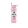 Insulated Travel Mug 720ML in pink with push-button straw lid